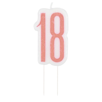 Candle Number 18  Rose Gold